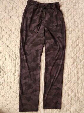 lululemon athletica Black And Gray Camo Drawstring Lounge Pants
